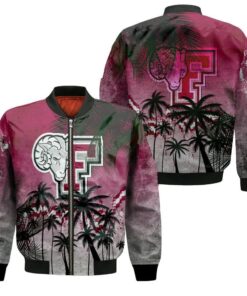 Fordham Rams Bomber Jacket 3D Printed Coconut Tree Tropical Grunge - livanniespoon Store