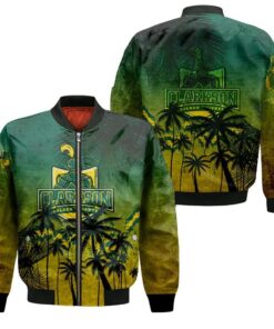 Clarkson Golden Knights Bomber Jacket 3D Printed Coconut Tree Tropical Grunge - livanniespoon Store
