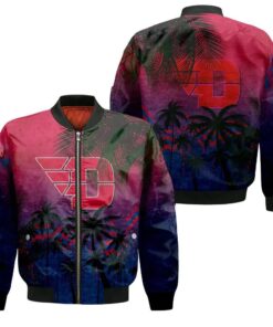 Dayton Flyers Bomber Jacket 3D Printed Coconut Tree Tropical Grunge - livanniespoon Store