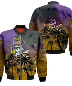 East Carolina Pirates Bomber Jacket 3D Printed Coconut Tree Tropical Grunge - livanniespoon Store