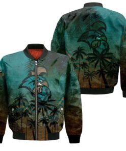 Coastal Carolina Chanticleers Bomber Jacket 3D Printed Coconut Tree Tropical Grunge - livanniespoon Store