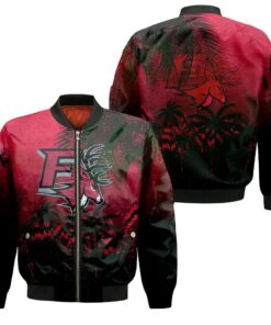 Fairfield Stags Bomber Jacket 3D Printed Coconut Tree Tropical Grunge - livanniespoon Store