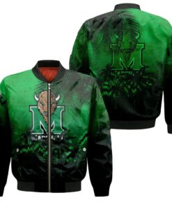 Marshall Thundering Herd Bomber Jacket 3D Printed Coconut Tree Tropical Grunge - livanniespoon Store