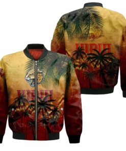 Iupui Jaguars Bomber Jacket 3D Printed Coconut Tree Tropical Grunge - livanniespoon Store