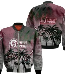 Little Rock Trojans Bomber Jacket 3D Printed Coconut Tree Tropical Grunge - livanniespoon Store