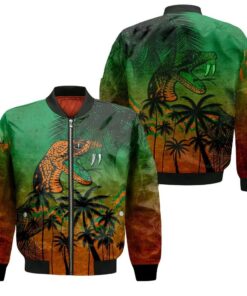 Florida A_M Rattlers Bomber Jacket 3D Printed Coconut Tree Tropical Grunge - livanniespoon Store