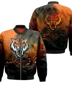 Idaho State Bengals Bomber Jacket 3D Printed Coconut Tree Tropical Grunge - livanniespoon Store