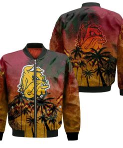 Minnesota-Duluth Bulldogs Bomber Jacket 3D Printed Coconut Tree Tropical Grunge - livanniespoon Store