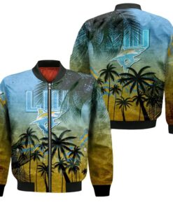 Liu Sharks Bomber Jacket 3D Printed Coconut Tree Tropical Grunge - livanniespoon Store