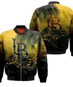 Long Beach State 49Ers Bomber Jacket 3D Printed Coconut Tree Tropical Grunge - livanniespoon Store