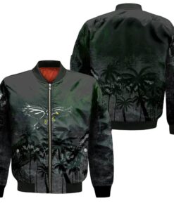 Liu Brooklyn Blackbirds Bomber Jacket 3D Printed Coconut Tree Tropical Grunge - livanniespoon Store