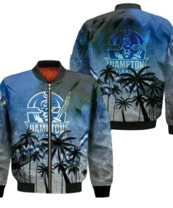 Hampton Pirates Bomber Jacket 3D Printed Coconut Tree Tropical Grunge - livanniespoon Store