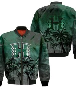 Hawaii Rainbow Warriors Bomber Jacket 3D Printed Coconut Tree Tropical Grunge - livanniespoon Store