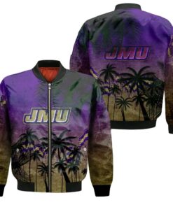 James Madison Dukes Bomber Jacket 3D Printed Coconut Tree Tropical Grunge - livanniespoon Store