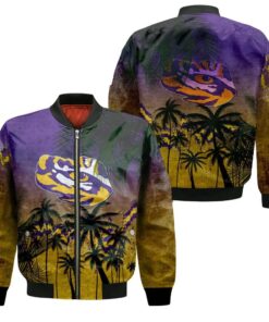 Lsu Tigers Bomber Jacket 3D Printed Coconut Tree Tropical Grunge - livanniespoon Store