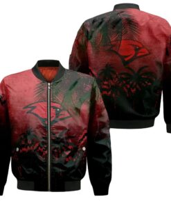 Incarnate Word Cardinals Bomber Jacket 3D Printed Coconut Tree Tropical Grunge - livanniespoon Store