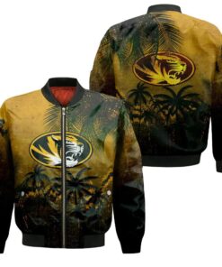 Missouri Tigers Bomber Jacket 3D Printed Coconut Tree Tropical Grunge - livanniespoon Store