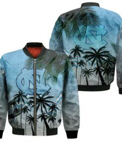 North Carolina Tar Heels Bomber Jacket 3D Printed Coconut Tree Tropical Grunge - livanniespoon Store
