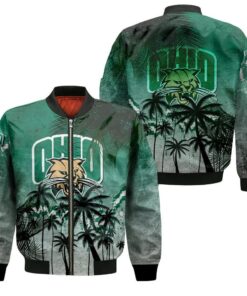 Ohio Bobcats Bomber Jacket 3D Printed Coconut Tree Tropical Grunge - livanniespoon Store