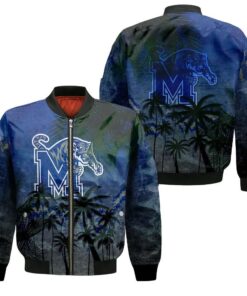 Memphis Tigers Bomber Jacket 3D Printed Coconut Tree Tropical Grunge - livanniespoon Store