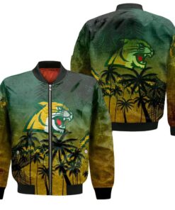 Northern Michigan Wildcats Bomber Jacket 3D Printed Coconut Tree Tropical Grunge - livanniespoon Store