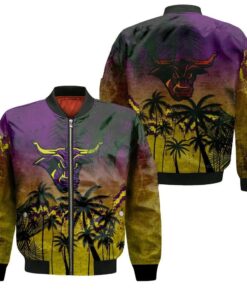 Minnesota State Mavericks Bomber Jacket 3D Printed Coconut Tree Tropical Grunge - livanniespoon Store