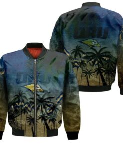 Oral Roberts Golden Eagles Bomber Jacket 3D Printed Coconut Tree Tropical Grunge - livanniespoon Store