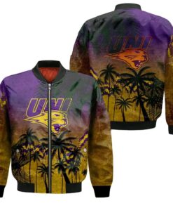 Northern Iowa Panthers Bomber Jacket 3D Printed Coconut Tree Tropical Grunge - livanniespoon Store