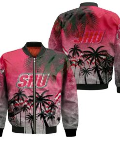 Sacred Heart Pioneers Bomber Jacket 3D Printed Coconut Tree Tropical Grunge - livanniespoon Store