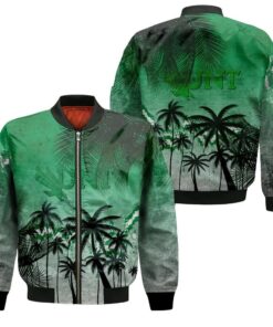 North Texas Mean Green Bomber Jacket 3D Printed Coconut Tree Tropical Grunge - livanniespoon Store