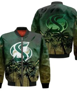 Sacramento State Hornets Bomber Jacket 3D Printed Coconut Tree Tropical Grunge - livanniespoon Store
