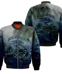 Nevada Wolf Pack Bomber Jacket 3D Printed Coconut Tree Tropical Grunge - livanniespoon Store