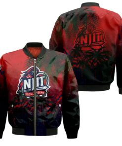 Njit Highlanders Bomber Jacket 3D Printed Coconut Tree Tropical Grunge - livanniespoon Store