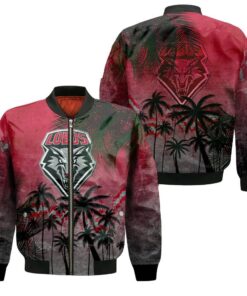 New Mexico Lobos Bomber Jacket 3D Printed Coconut Tree Tropical Grunge - livanniespoon Store