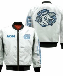 North Carolina Tar Heels Team Logo Pattern Bomber Jacket - livanniespoon Store