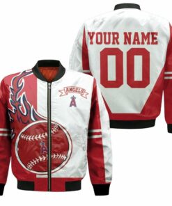 Los Angeles Angels Team 3D Customized Pattern Bomber Jacket - livanniespoon Store