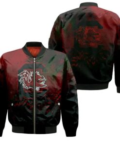 South Carolina Gamecocks Bomber Jacket 3D Printed Coconut Tree Tropical Grunge - livanniespoon Store