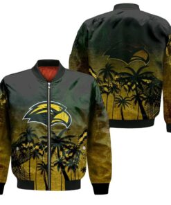 Southern Miss Golden Eagles Bomber Jacket 3D Printed Coconut Tree Tropical Grunge - livanniespoon Store