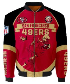 San Francisco 49Ers Super Bowl Lvi Champions Running Man Bomber Jacket - livanniespoon Store
