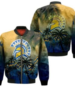 San Jose State Spartans Bomber Jacket 3D Printed Coconut Tree Tropical Grunge - livanniespoon Store