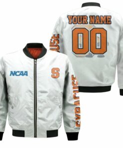 Syracuse Orange 3D Customized Name Pattern Bomber Jacket - livanniespoon Store