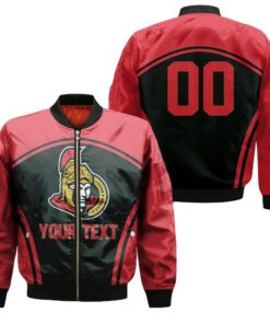 Ottawa Senators Bomber Jacket 3D Printed Custom Text And Number Curve Style Sport - livanniespoon Store