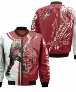 Arizona Coyotes And Zombie Pattern Bomber Jacket - livanniespoon Store