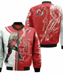 New Jersey Devils And Zombie Pattern Bomber Jacket - livanniespoon Store