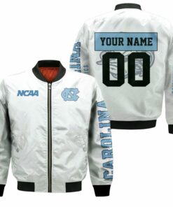 North Carolina Tar Heels 3D Customized Name Pattern Bomber Jacket - livanniespoon Store