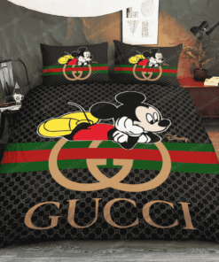 Mickey Mouse Gucci Logo Fashion Brands 34 Bedding Set -livanniespoon Store