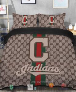 BEST Cleveland Indians Gucci Bedding Set -livanniespoon Store