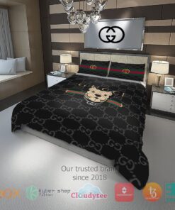 Pug Gucci black pattern Bedding Set -livanniespoon Store