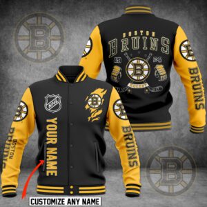 Boston Bruins Custom Baseball Jacket BB160124DHN7DKD - livanniestore Store