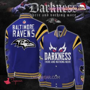 Baltimore Ravens Darkness There And Nothing More Baseball Jacket - livanniestore Store